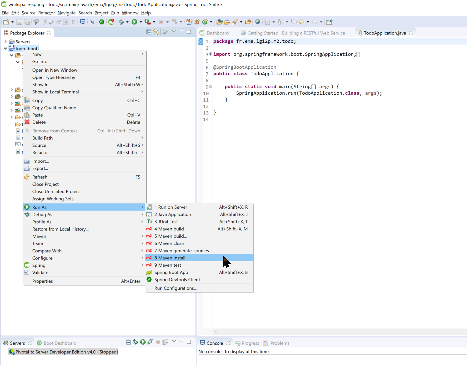 Eclipse maven run maven install