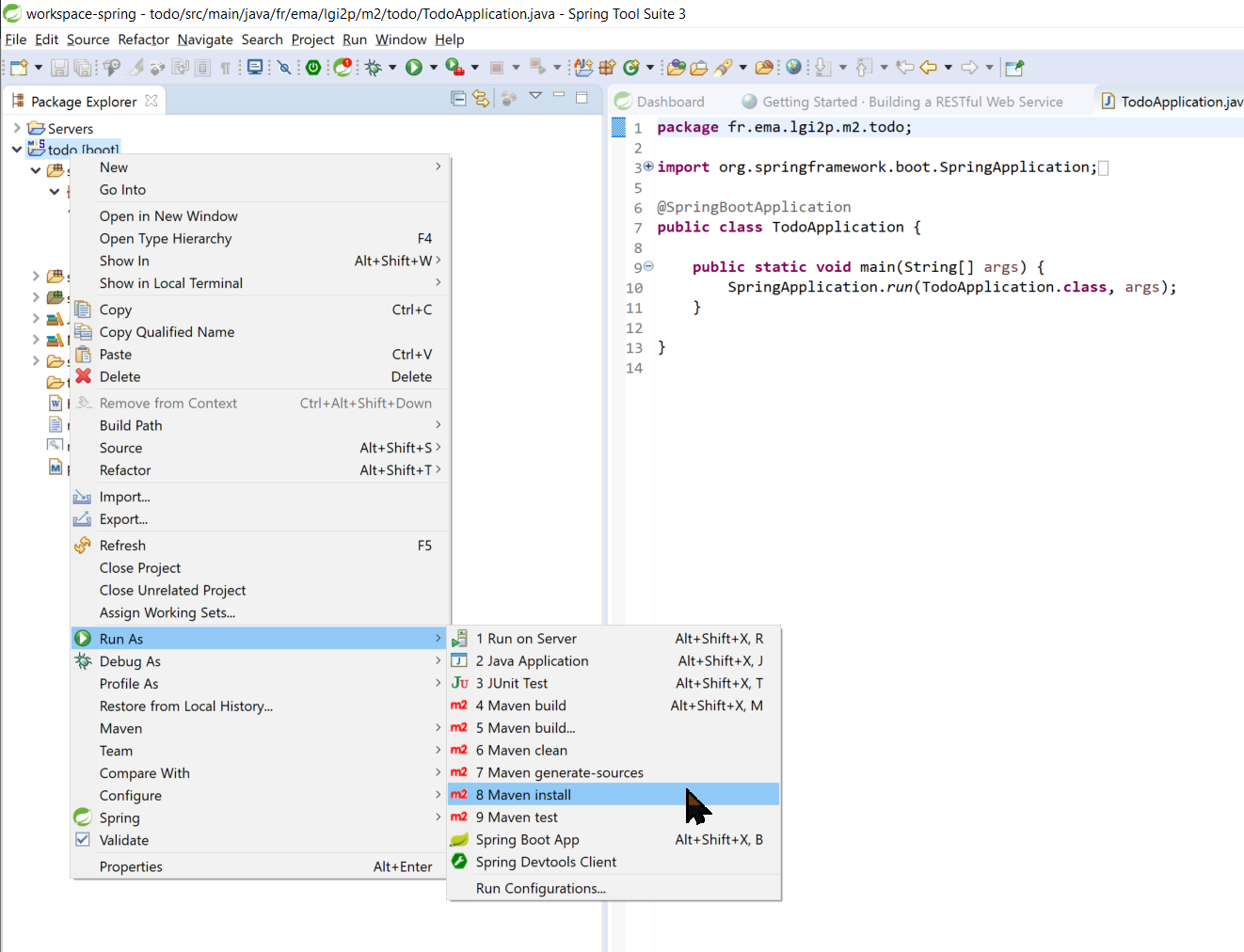 Eclipse maven run maven install