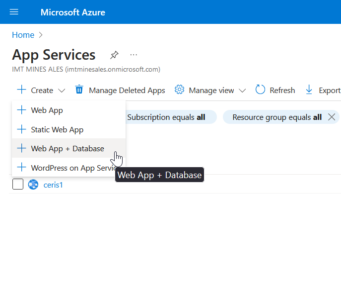 Azure web app hot sale spring boot